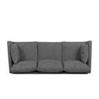 3-Seater Sofa with Pillow-Back Design and Birchwood Legs, Charcoal Fabric