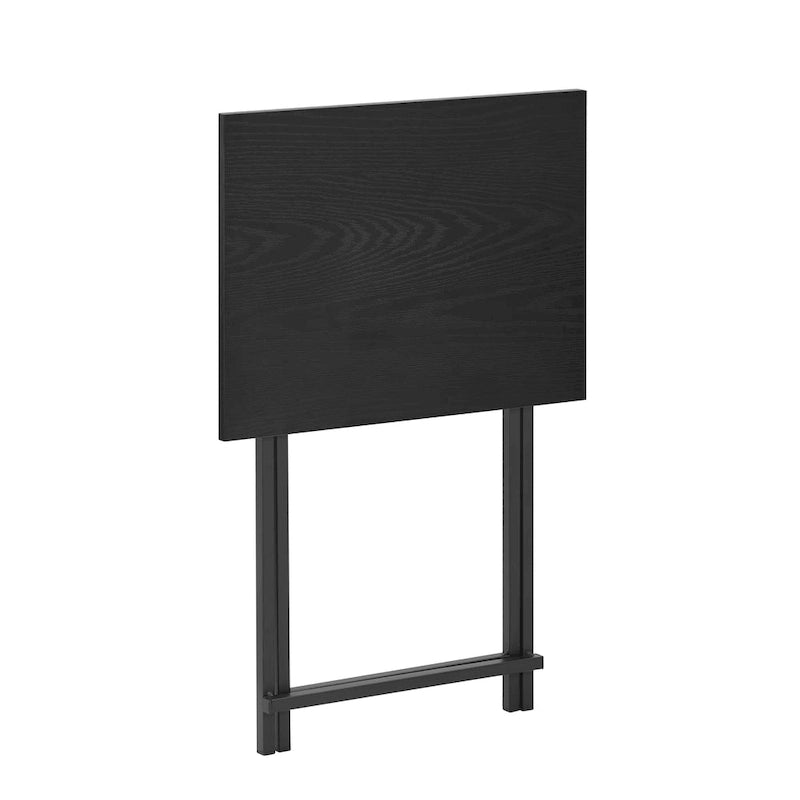 2-Piece Folding TV Tray Table,Portable Sofa Side Table,Industrial Snack Table, Space-Saving Easy to Fold Wood Rustic