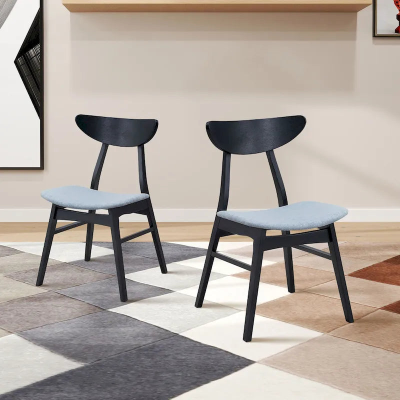 Modern 2-Piece Wooden Dining Chair Set, Wooden Frame with Backrest and Cushioned Seat, Suitable for Dining Room and Living Room
