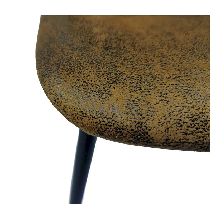 4 Dining Chairs with Spoon Shaped Seats and Black Metal Legs
