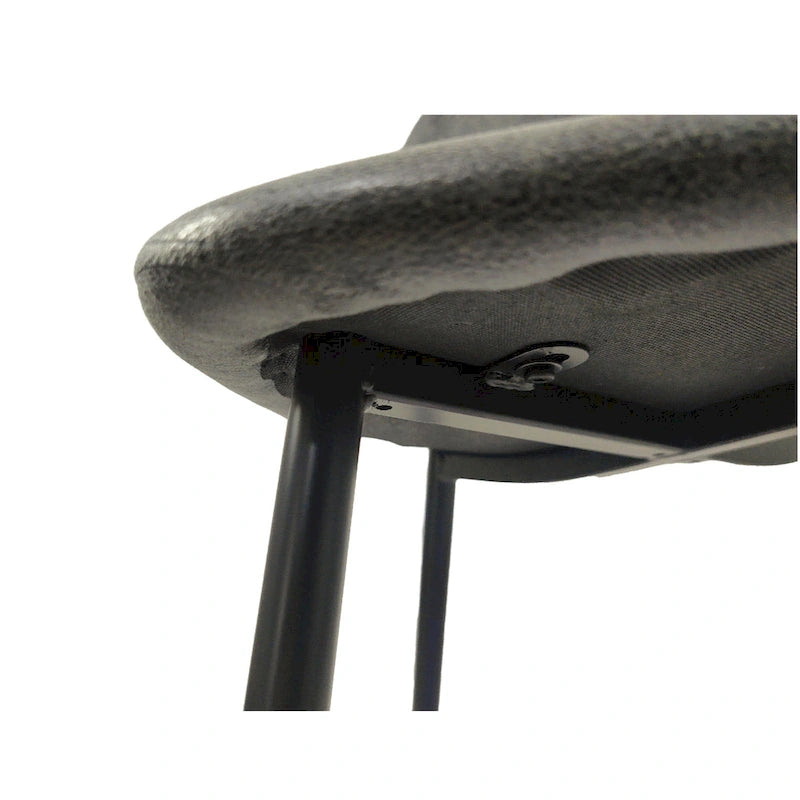 4 Dining Chairs with Spoon Shaped Seats and Black Metal Legs