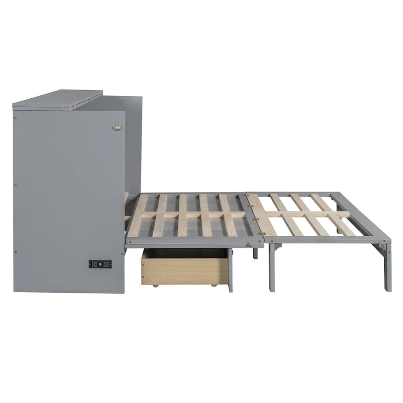 Queen Size Murphy Bed with Large Drawers