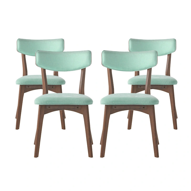 Chazz Mid-Century Modern Upholstered Rubberwood Dining Chairs (Set of 4) by Christopher Knight Home
