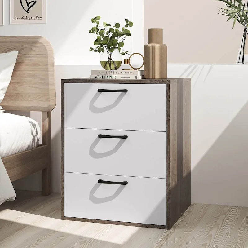 Costway 3 Drawer Dresser Chest of Drawer Storage Cabinet with Wide