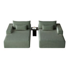 102 Corduroy Cloud Chaise Sectional with Reclining Sofa Bed, No-Assembly Design & Ergonomic Backrest