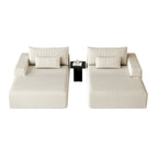 102 Corduroy Cloud Chaise Sectional with Reclining Sofa Bed, No-Assembly Design & Ergonomic Backrest