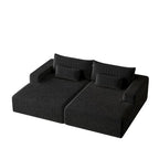102 Corduroy Cloud Chaise Sectional with Reclining Sofa Bed, No-Assembly Design & Ergonomic Backrest