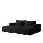 102 Corduroy Cloud Chaise Sectional with Reclining Sofa Bed, No-Assembly Design & Ergonomic Backrest