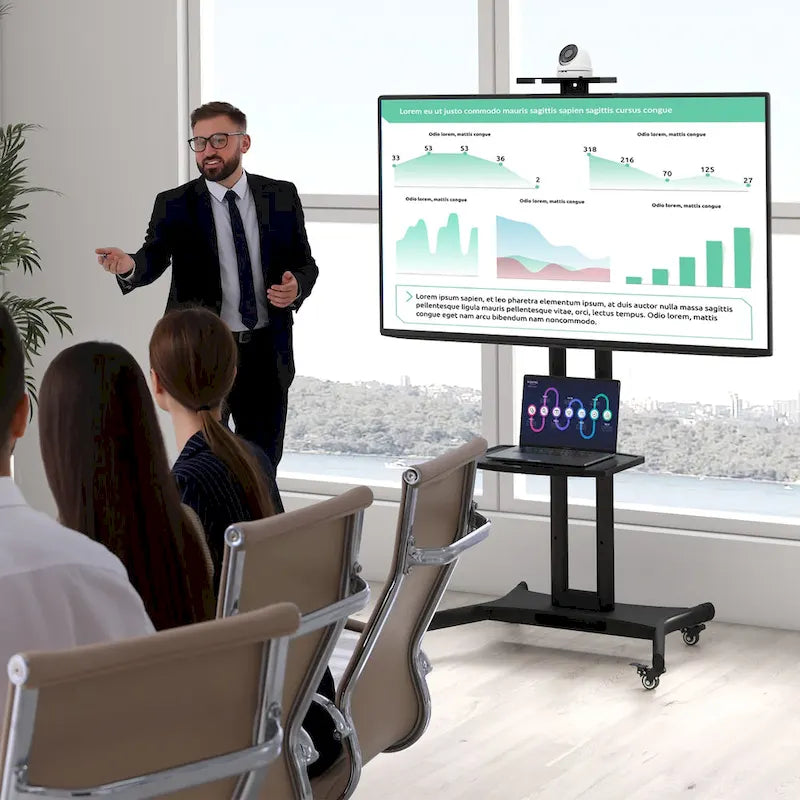 Gymax Mobile TV Stand for 32-82 LCD LED Flat Screen TVs up to 132