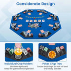 Costway 48 Poker Table Top - 8 Player Foldable Texas Holdem Poker - See Details