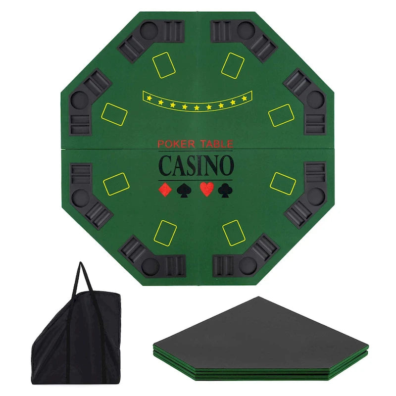 Costway 48 Poker Table Top - 8 Player Foldable Texas Holdem Poker - See Details