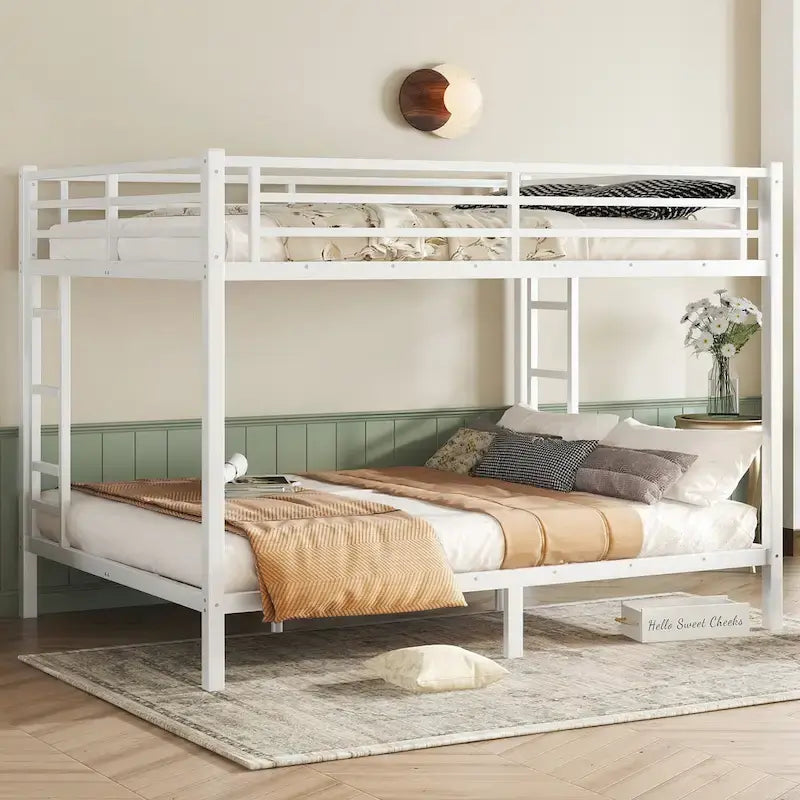 Metal Queen over Queen Bunk Bed for Teens and Adults,Space-Saving/Noise Reduced/No Box Spring Needed