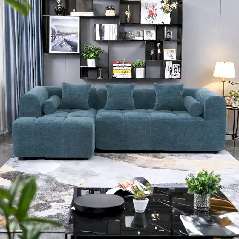 101.2 Chenille Modular Sectional Sofa with Deep Seating, Free-Combined Design and High-Density Foam Construction