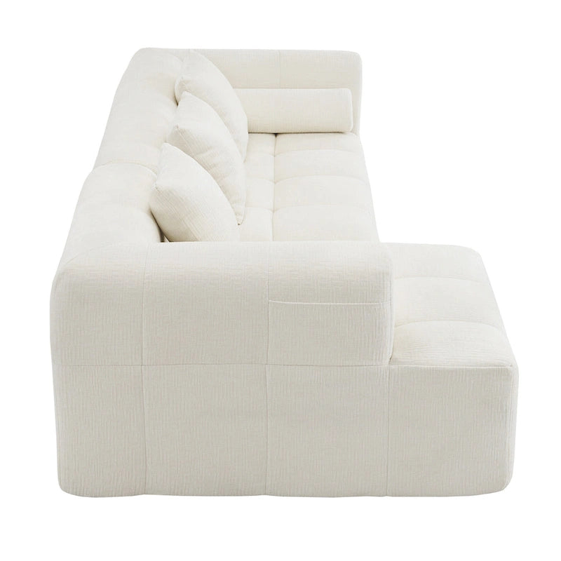 101.2 Chenille Modular Sectional Sofa with Deep Seating, Free-Combined Design and High-Density Foam Construction