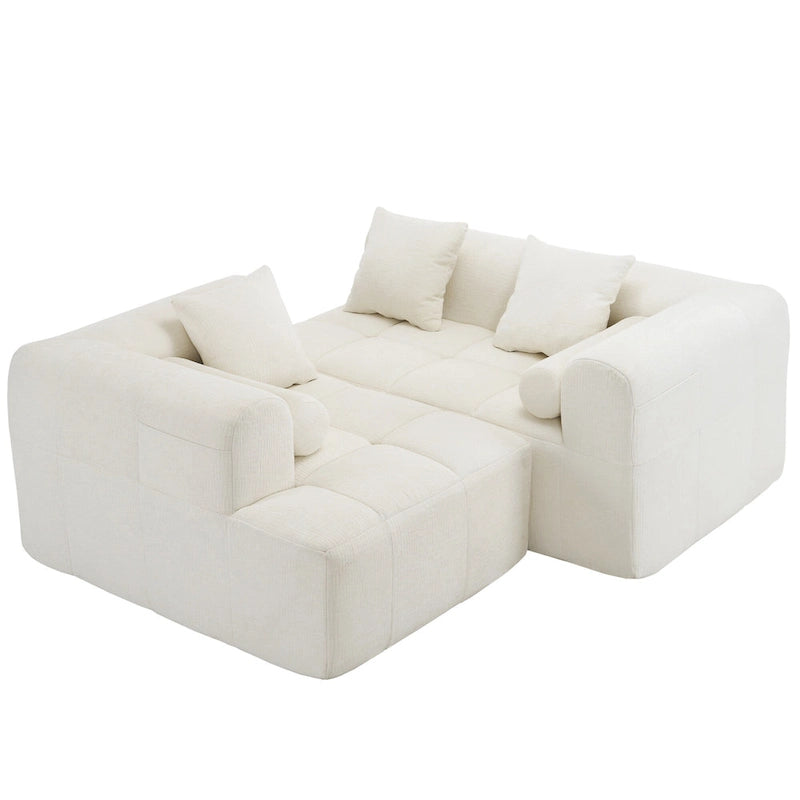 101.2 Chenille Modular Sectional Sofa with Deep Seating, Free-Combined Design and High-Density Foam Construction
