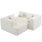 101.2 Chenille Modular Sectional Sofa with Deep Seating, Free-Combined Design and High-Density Foam Construction