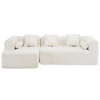 101.2 Chenille Modular Sectional Sofa with Deep Seating, Free-Combined Design and High-Density Foam Construction