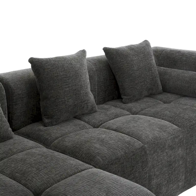 101.2 Chenille Modular Sectional Sofa with Deep Seating, Free-Combined Design and High-Density Foam Construction