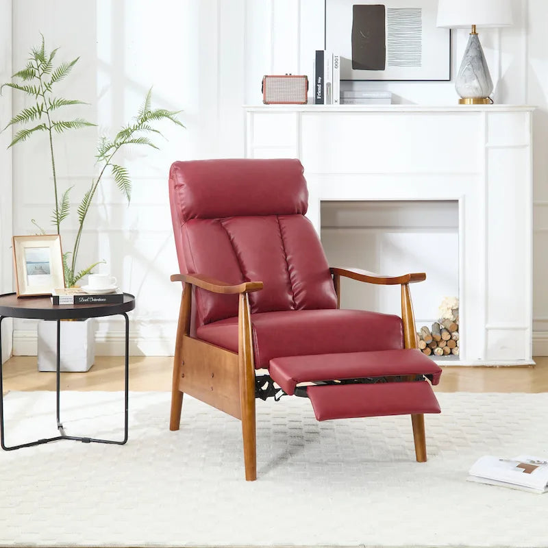 Wine Red 26.38 Adjustable Chaise Lounge Chair