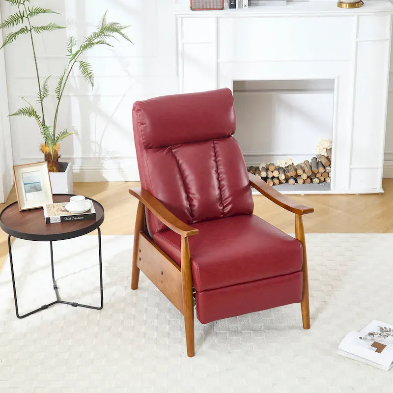 Wine Red 26.38 Adjustable Chaise Lounge Chair