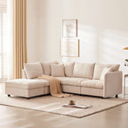 89 Polyester Modular Sectional Sofa with Deep Seat & Ottoman