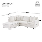 89 Polyester Modular Sectional Sofa with Deep Seat & Ottoman