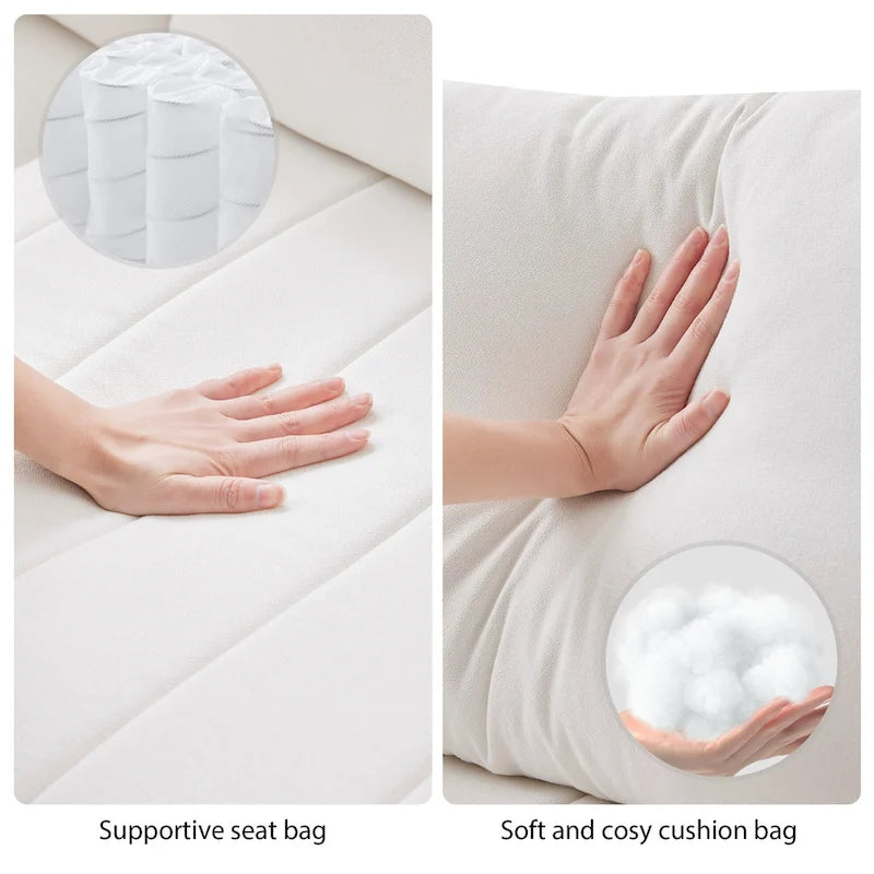 89 Polyester Modular Sectional Sofa with Deep Seat & Ottoman