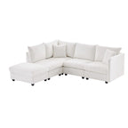 89 Polyester Modular Sectional Sofa with Deep Seat & Ottoman