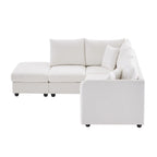 89 Polyester Modular Sectional Sofa with Deep Seat & Ottoman