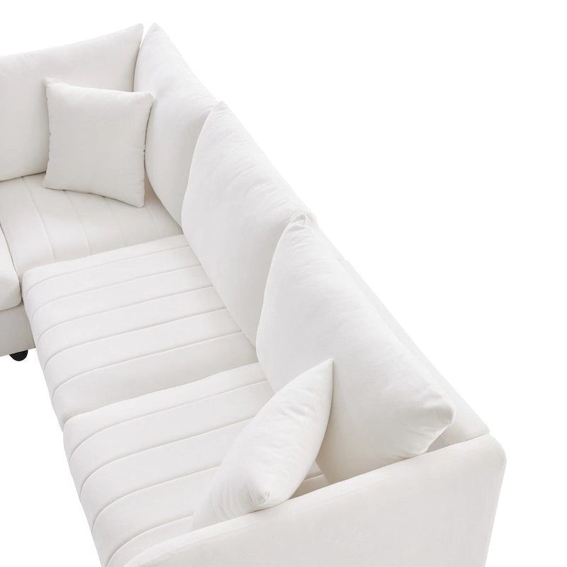 89 Polyester Modular Sectional Sofa with Deep Seat & Ottoman