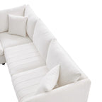 89 Polyester Modular Sectional Sofa with Deep Seat & Ottoman