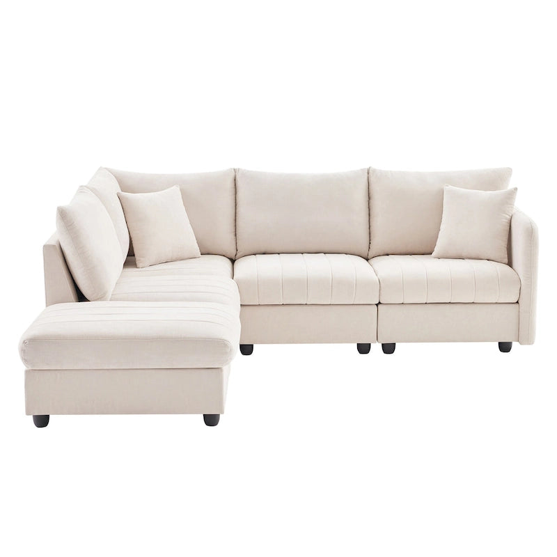 89 Polyester Modular Sectional Sofa with Deep Seat & Ottoman