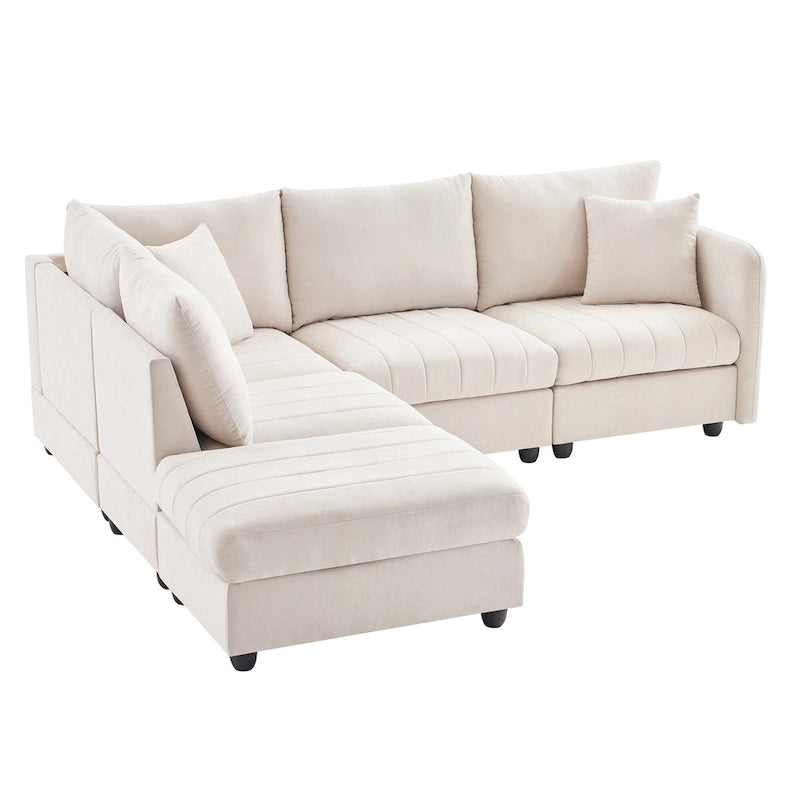 89 Polyester Modular Sectional Sofa with Deep Seat & Ottoman