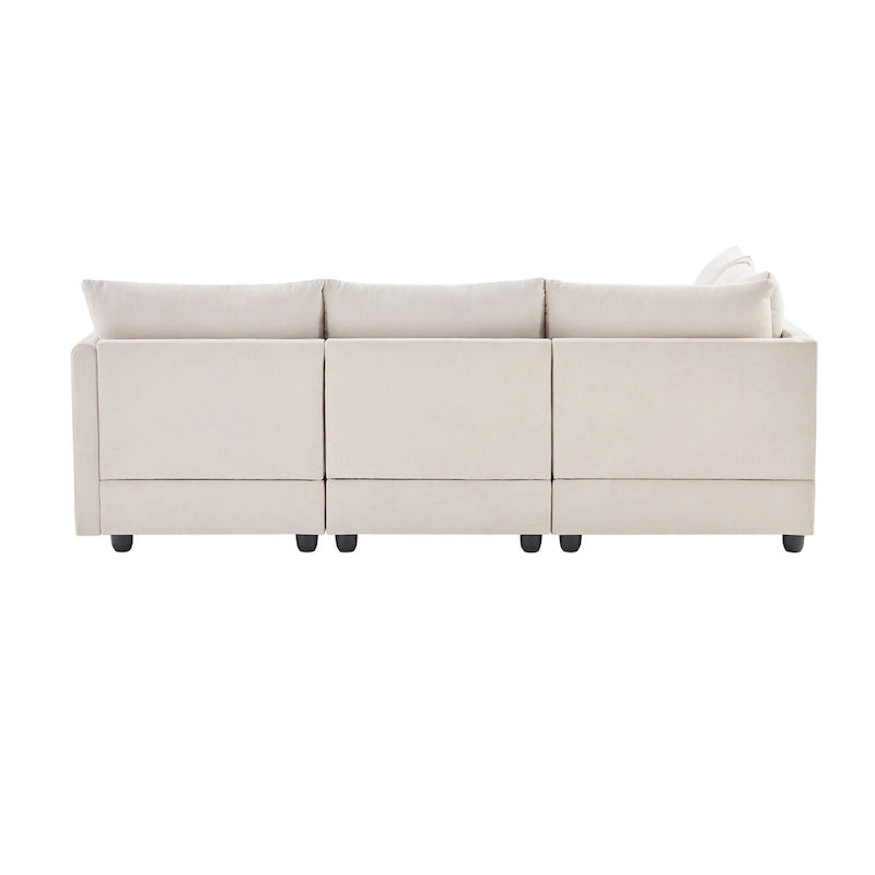 89 Polyester Modular Sectional Sofa with Deep Seat & Ottoman