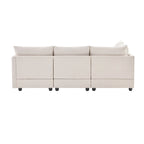 89 Polyester Modular Sectional Sofa with Deep Seat & Ottoman