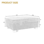 Modular Corduroy Sectional Sofa Set Chaise Couch with Ottoman