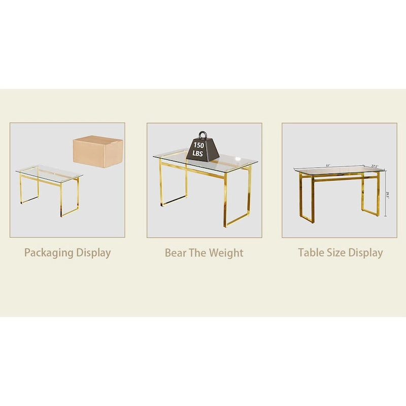 Minimalist Rectangular Glass Dining Table