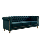 Chesterfield Velvet Sofa with Gold Strip Trim