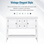 Cambridge Series Vintage Console Table with Drawers and Cabinets - 15.00 x 46.00 x 34.00