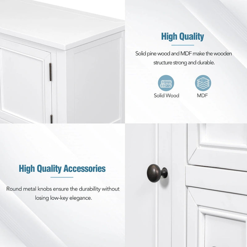 Cambridge Series Vintage Console Table with Drawers and Cabinets - 15.00 x 46.00 x 34.00