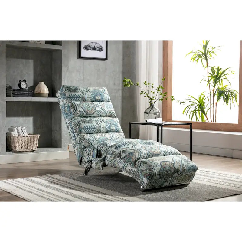 Linen Chaise Lounge Indoor Chair, Modern Long Lounger for Office or Living Room