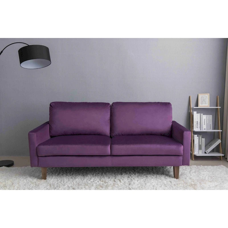 Velvet Square Arm Sofa