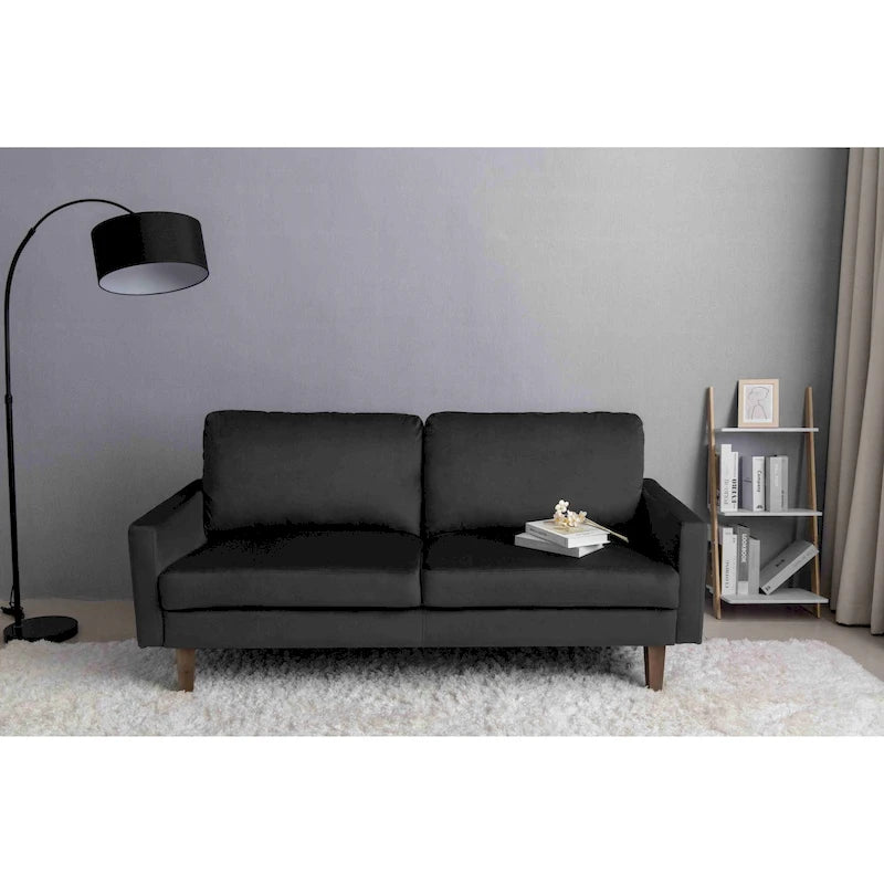 Velvet Square Arm Sofa