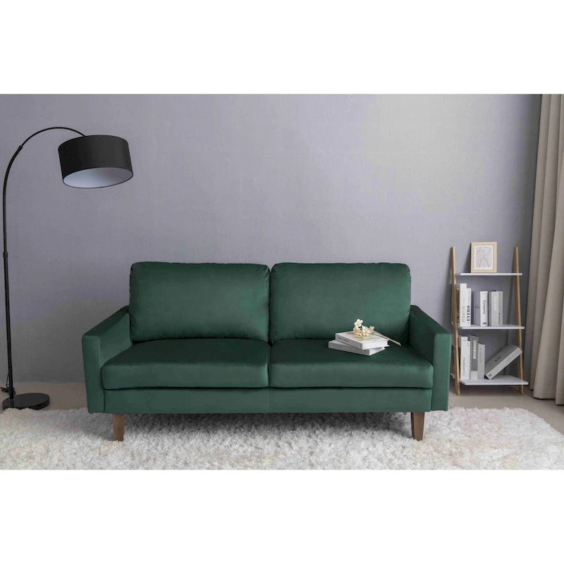 Velvet Square Arm Sofa