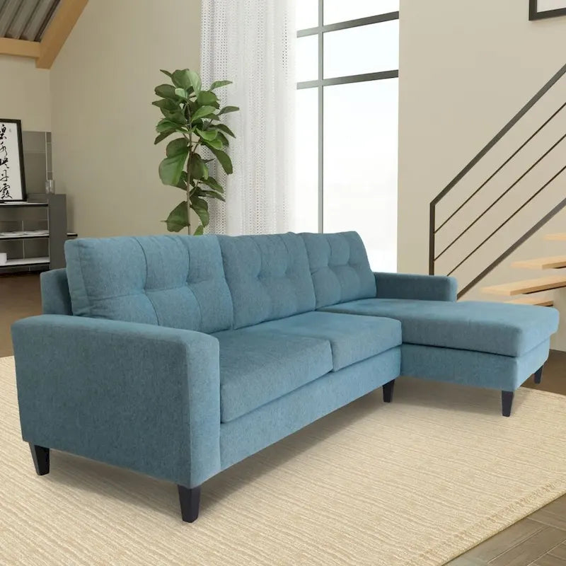 Coast to Coast Sofas Contemporary L Shaped Sectional Sofa Polyester Nylon Solid Wood Frame Upholstered