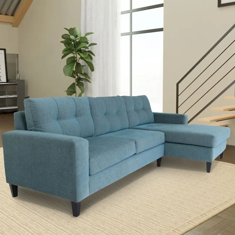 Coast to Coast Sofas Contemporary L Shaped Sectional Sofa Polyester Nylon Solid Wood Frame Upholstered