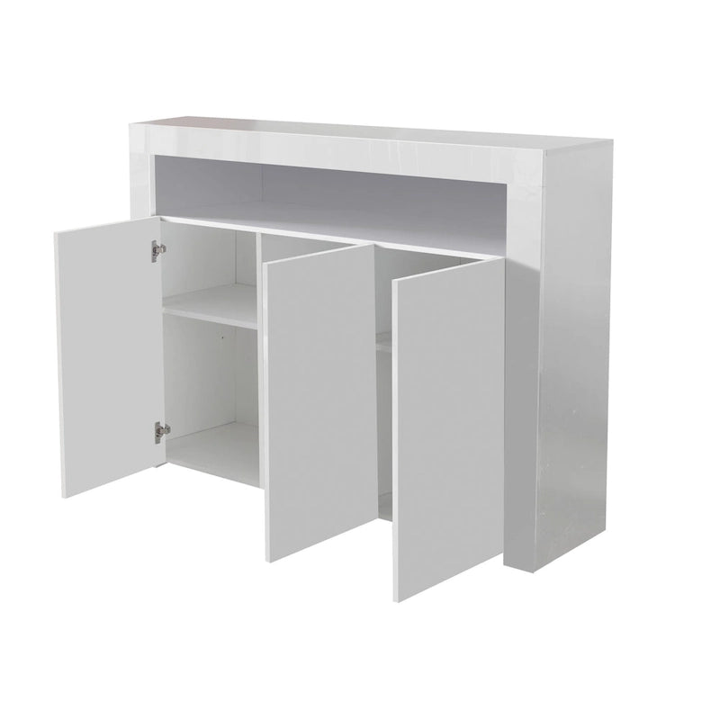 Sideboard Storage Cabinet High Gloss with LED Light