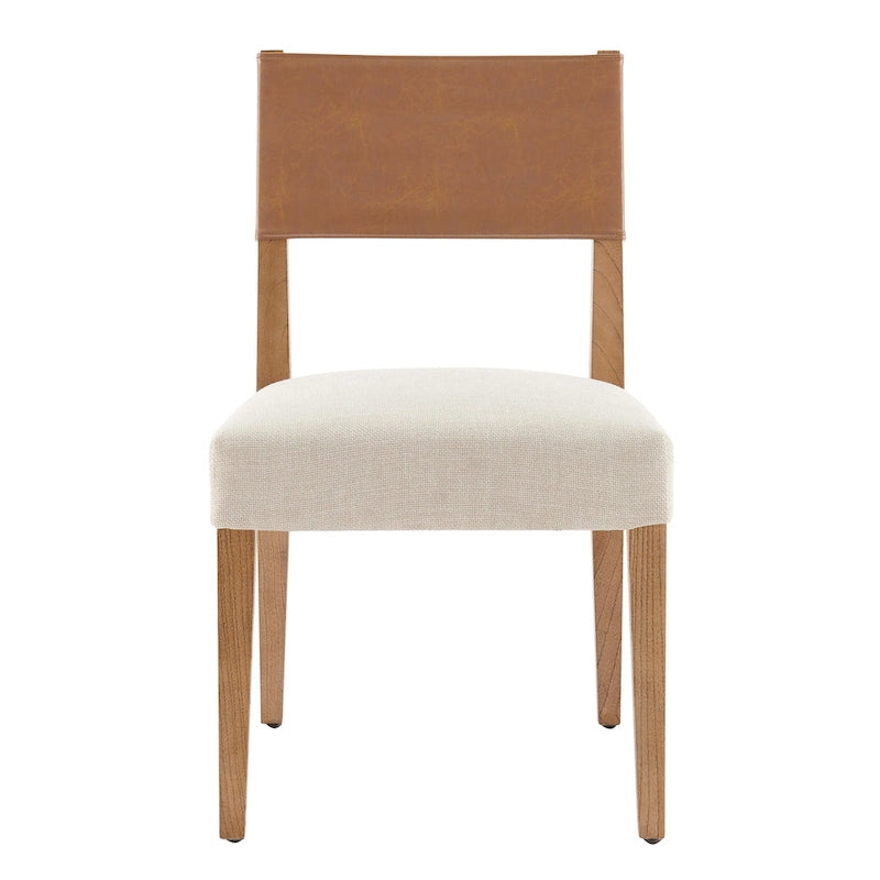 Kylo Faux Leather/ Linen Dining Side Chair, (Set of 2)
