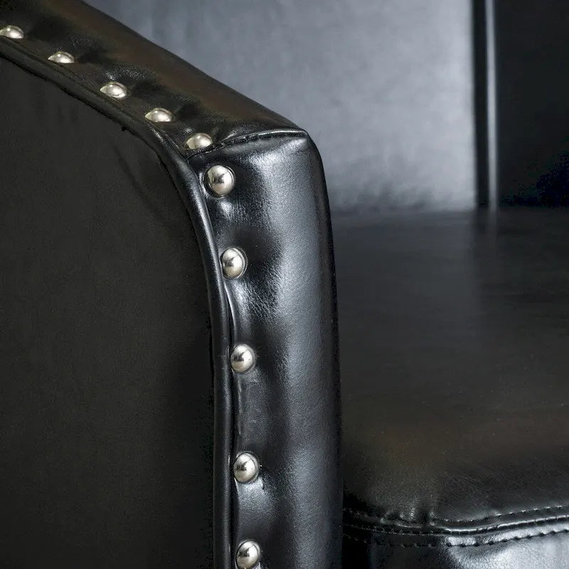 Austin Black Bonded Leather Club Chair by Christopher Knight Home