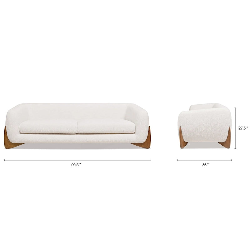 Alpine 90.5 Sherpa Upholstered Sofa